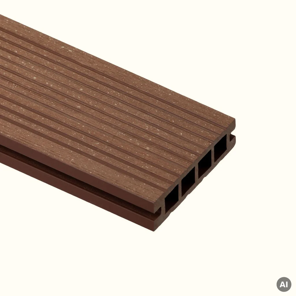 Deska balkonowa tarasowa dwustronna Eco Mini szczotkowana Kasztan 2m 20 mm, NT1092