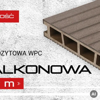 Deska balkonowa tarasowa dwustronna Eco Mini szczotkowana Kasztan 2m 20 mm, NT1092