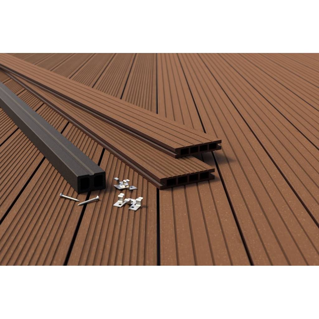 Deska balkonowa tarasowa dwustronna Eco Mini B110 szczotkowana Kasztan 2m 20 mm, NT1092