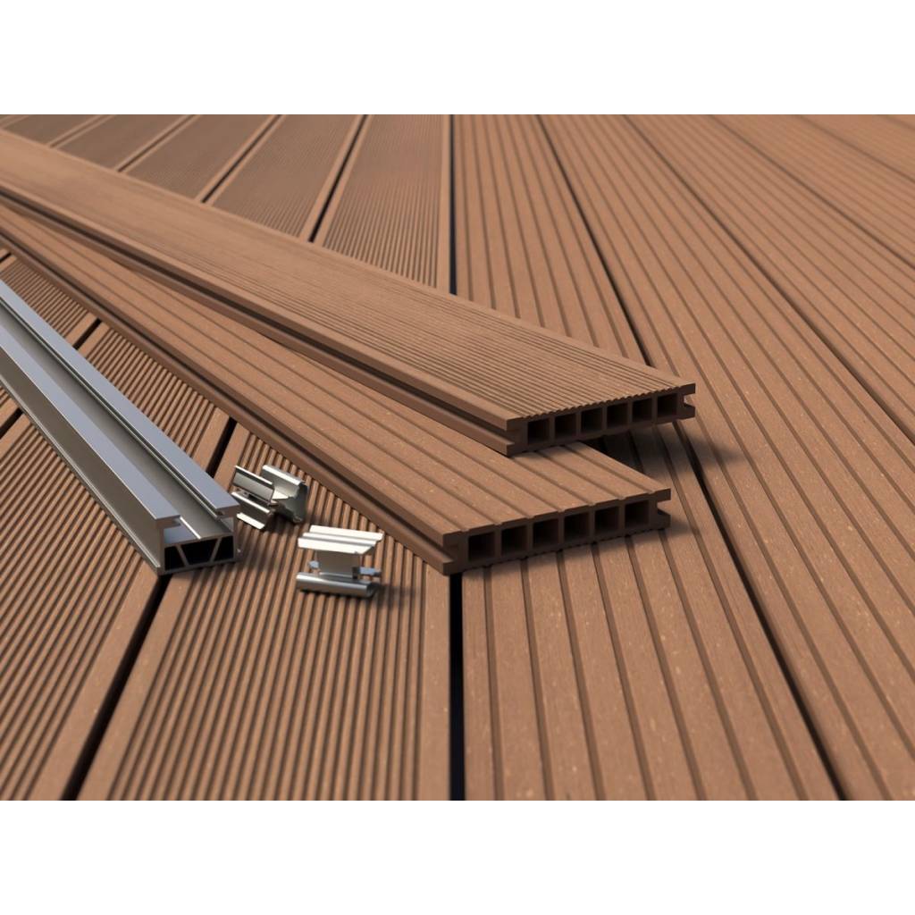 Deska tarasowa dwustronna Salag Eco E140 szczotkowana Kasztan 2.2m 22 mm, BE5104