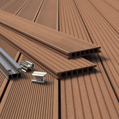 Deska tarasowa dwustronna Salag Eco E140 szczotkowana Kasztan 2.2m 22 mm, BE5104