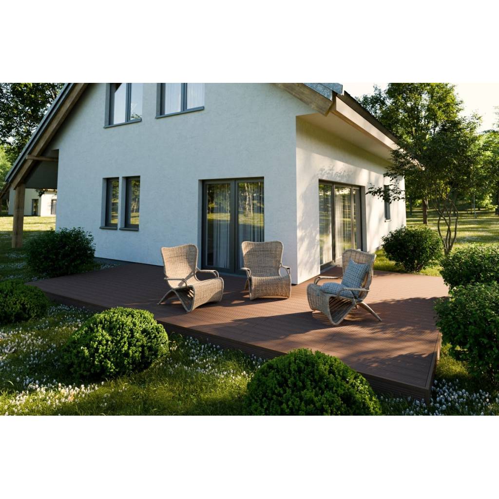 Deska tarasowa dwustronna Salag Eco E140 szczotkowana Kasztan 2.2m 22 mm, BE5104