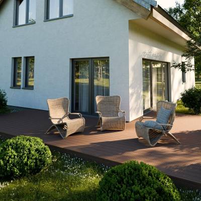 Deska tarasowa dwustronna Salag Eco E140 szczotkowana Kasztan 2.2m 22 mm, BE5104