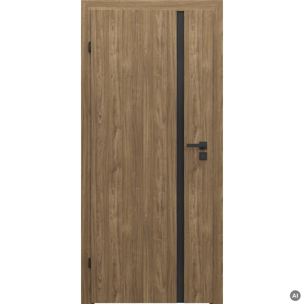 Drzwi Porta Focus 4.A z czarną szybą przylgowe lewe 80 cm,