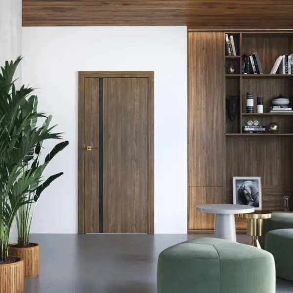 Drzwi Porta Focus 4.A z czarną szybą przylgowe lewe 80 cm,