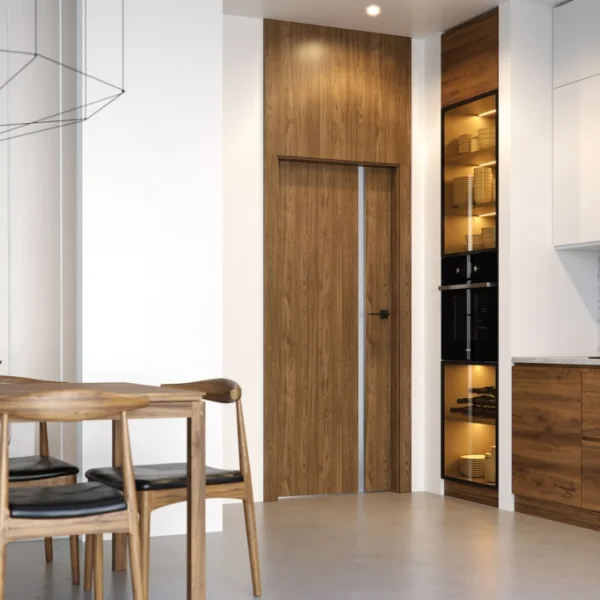 Drzwi Porta Focus 4.A z czarną szybą przylgowe lewe 80 cm,