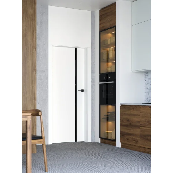 Drzwi Porta Focus 4.A z czarną szybą przylgowe lewe 80 cm,