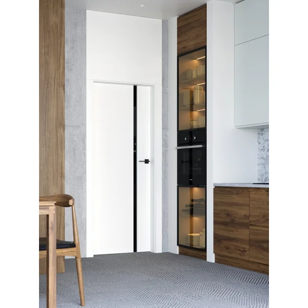 Drzwi Porta Focus 4.A z czarną szybą przylgowe lewe 80 cm,