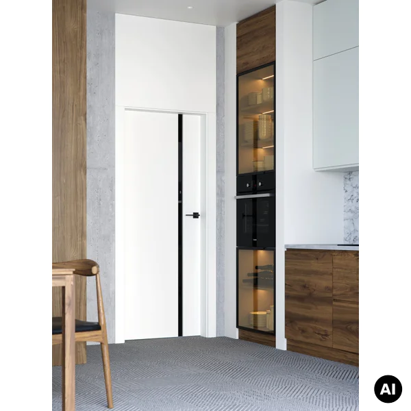 Drzwi Porta Focus 4.A z czarną szybą przylgowe lewe 80 cm,
