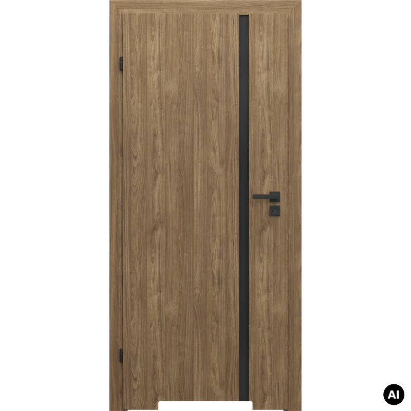 Drzwi Porta Focus 4.A z czarną szybą przylgowe lewe 80 cm