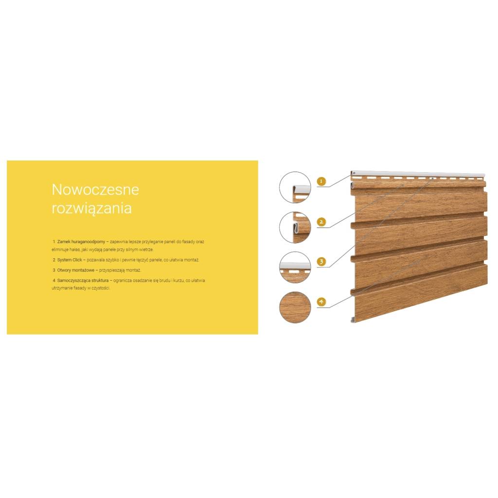 Panele zewnętrzne Fronto V-Black lamele Dąb Jasny 3030234