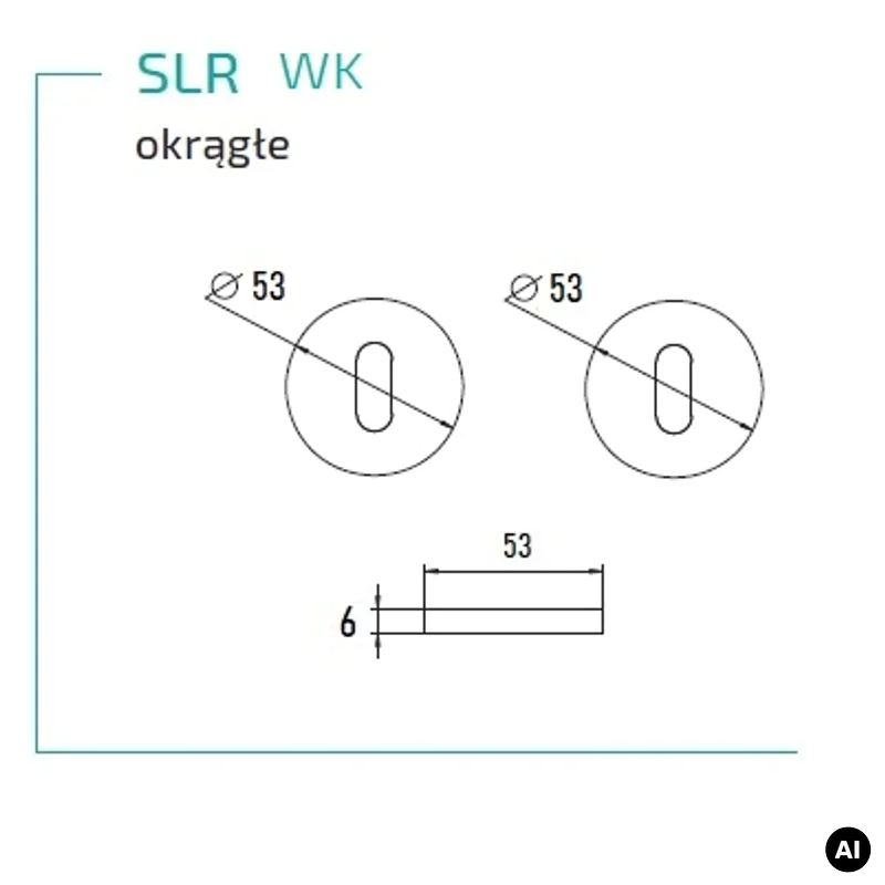 Rozeta okrągła pod klucz pokojowy SLR cz, 5907609715562 -