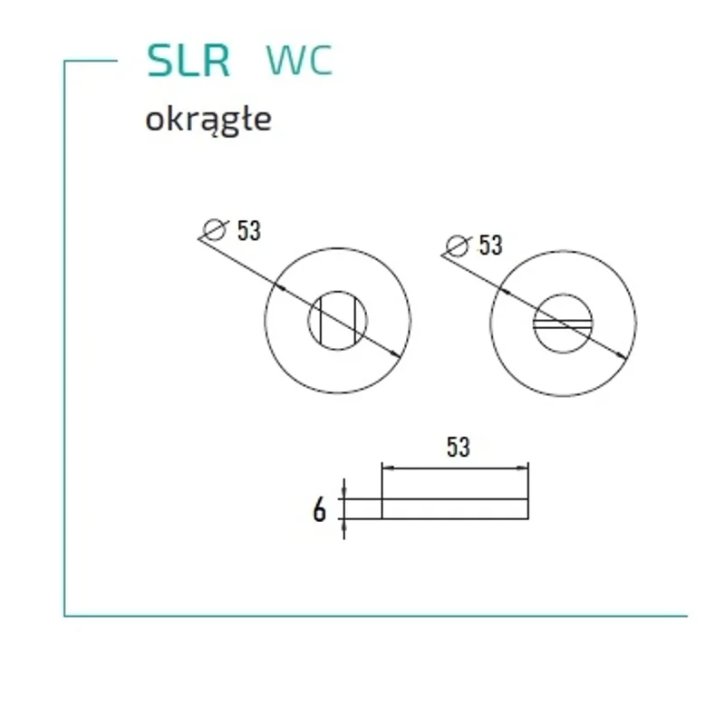 Rozeta okrągła do łazienki/WC SLR czarny, 5907609715586 -