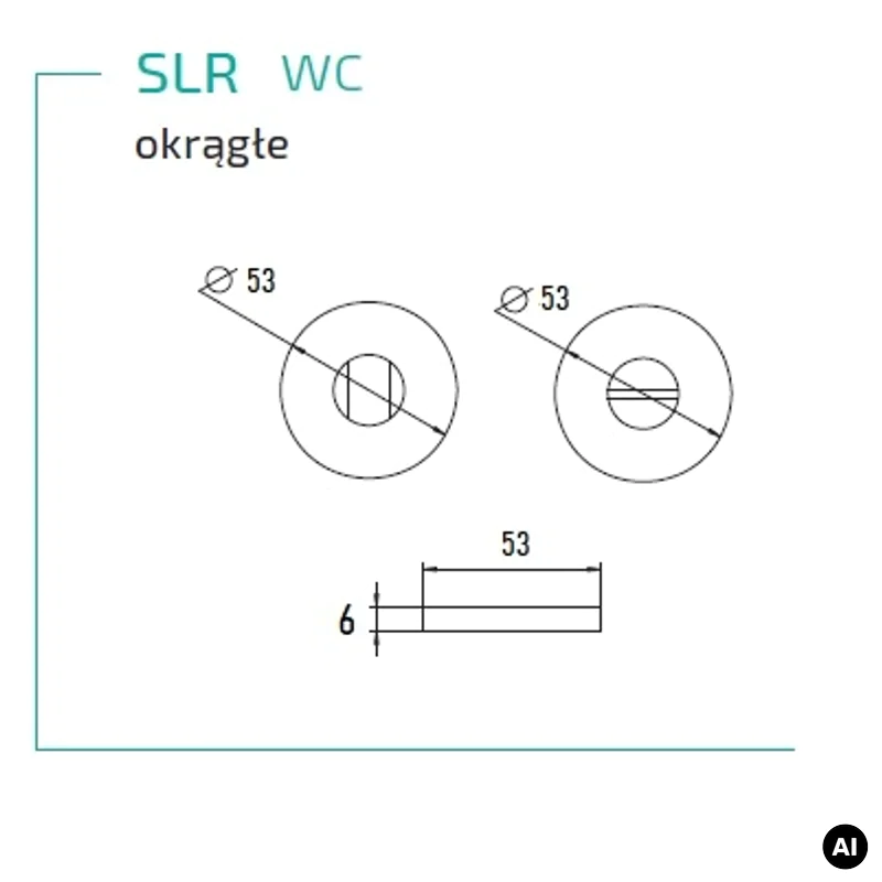 Rozeta okrągła do łazienki/WC SLR czarny, 5907609715586 -