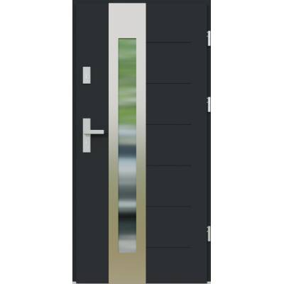 Drzwi zewnętrzne z ościeżnicą Nicolo 05B Antracyt Prawe 90cm CZYSTE POWIETRZE, 5903324177876