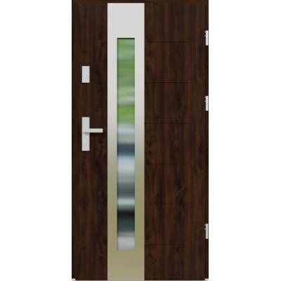 Drzwi zewnętrzne z ościeżnicą Nicolo 05B Orzech Prawe 90cm CZYSTE POWIETRZE, 5903324177913