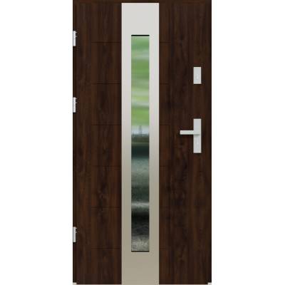 Drzwi zewnętrzne z ościeżnicą Nicolo 05 Orzech Lewe 90cm CZYSTE POWIETRZE, 5903325282845