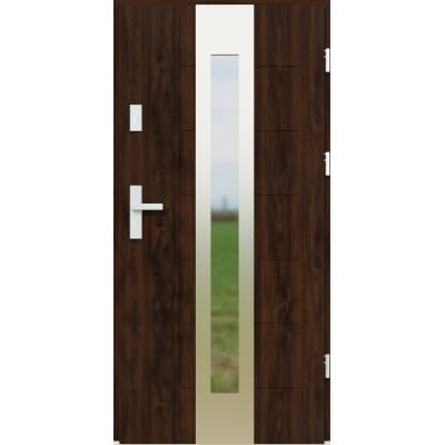 Drzwi zewnętrzne z ościeżnicą Nicolo 05 Orzech Prawe 90cm CZYSTE POWIETRZE, 5903325282852