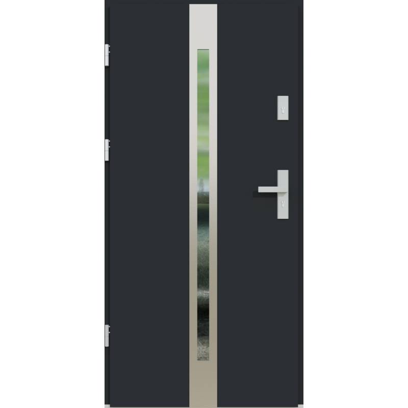 Drzwi zewnętrzne z ościeżnicą Otello 12 Antracyt Lewe 90cm  CZYSTE POWIETRZE, 5903324179122-1