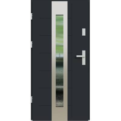 Drzwi zewnętrzne z ościeżnicą Nicolo 05B Antracyt Lewe 90cm CZYSTE POWIETRZE, 5903324177869