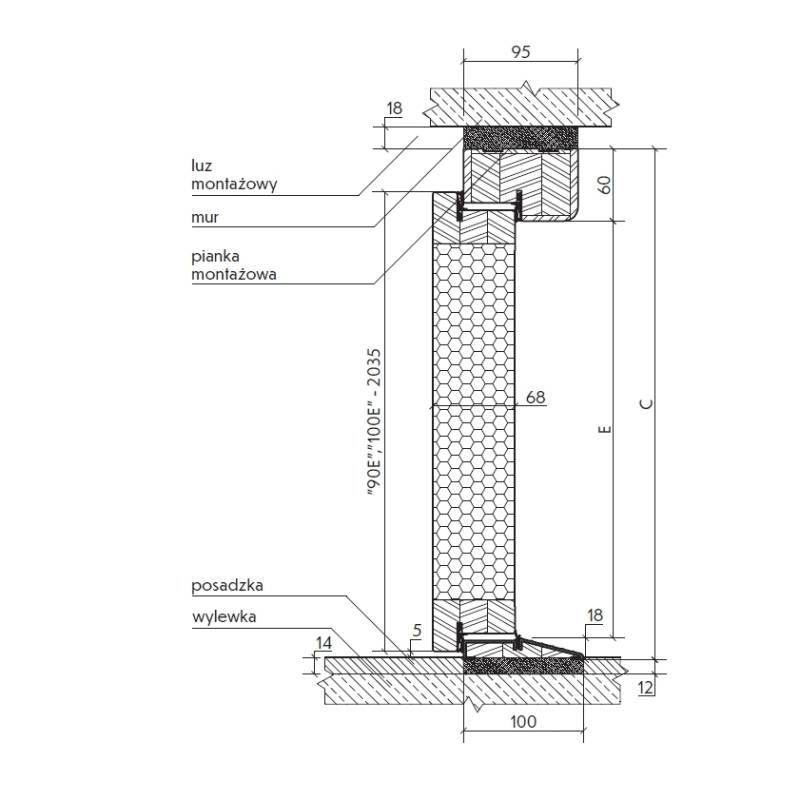 Drzwi zewnętrzne z ościeżnicą Otello 12B Orzech Prawe 90cm CZYSTE POWIETRZE, 5903324179375