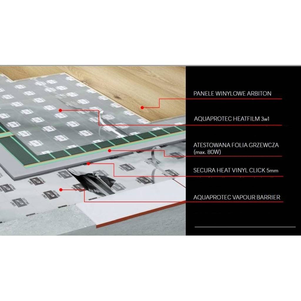 Podkład do ogrzewania folią grzewczą Secura HEAT VIinyl Click XPS, 5905167875216