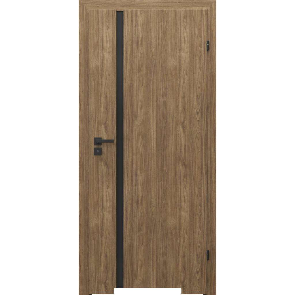 Drzwi Porta Focus 4.A z czarną szybą przylgowe prawe 80 cm WC, SPWG4A0P08DDTWSB2KHB00