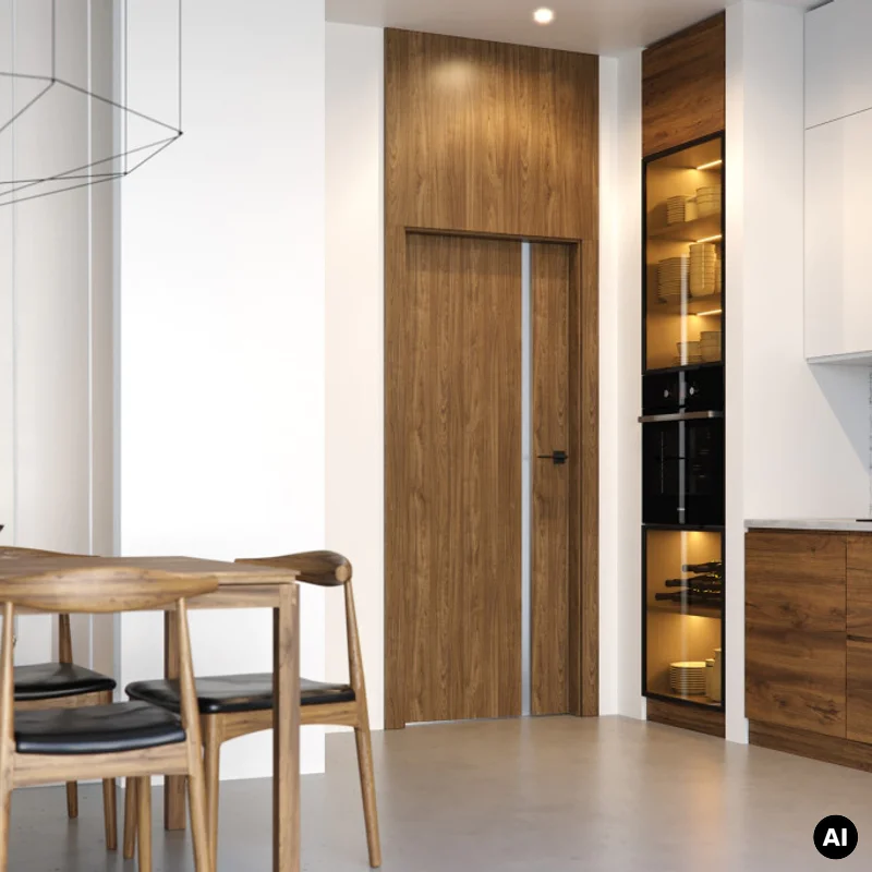 Drzwi Porta Focus 4.A z czarną szybą przylgowe prawe 80 cm