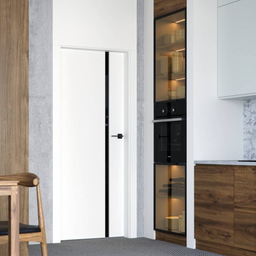 Drzwi Porta Focus 4.A z czarną szybą przylgowe prawe 80 cm WC, SPWG4A0P08DDTWSB2KHB00