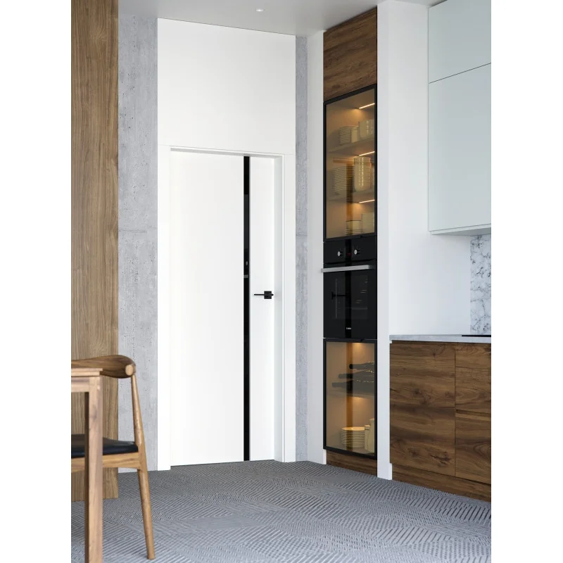 Drzwi Porta Focus 4.A z czarną szybą przylgowe prawe 80 cm