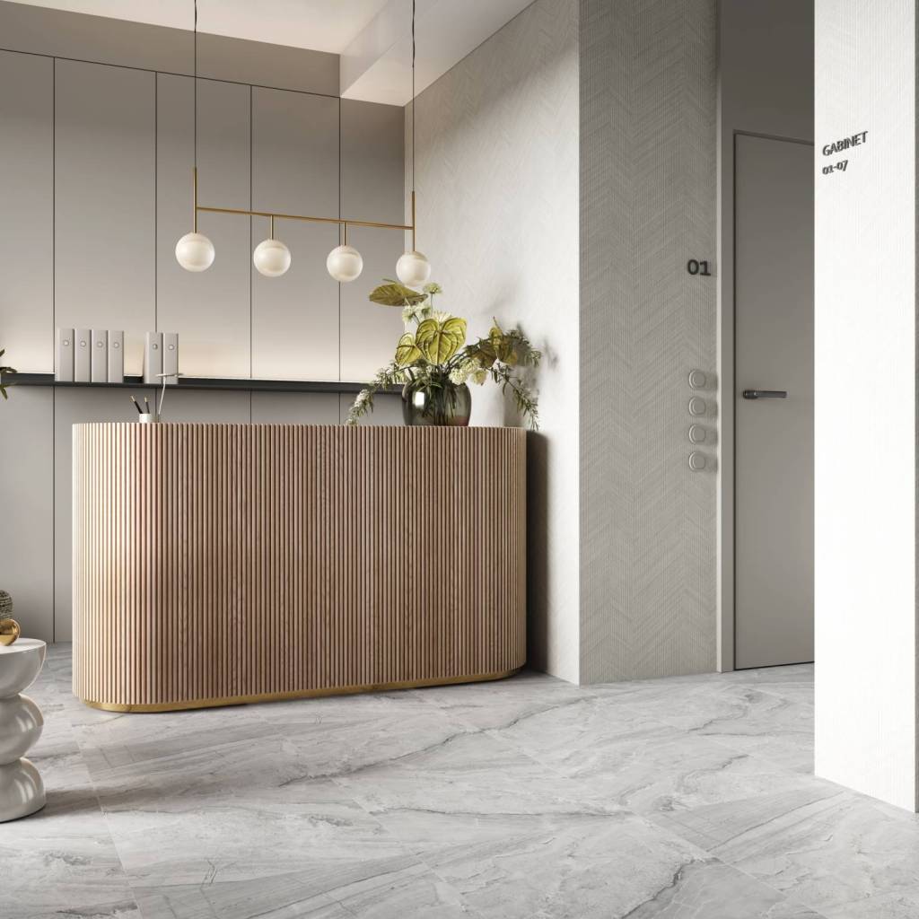 Panele winylowe SPC Ash Grey 60x60 Marmur Kamień Szary Jasny Matowy 6067234 Klasa 33 5 mm