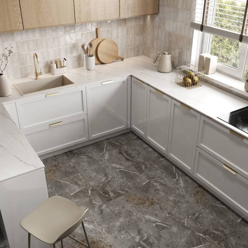 Panele winylowe SPC Marble Skin 60x60 Marmur Beżowy Kamień Matowy 6067237 Klasa 33 5 mm