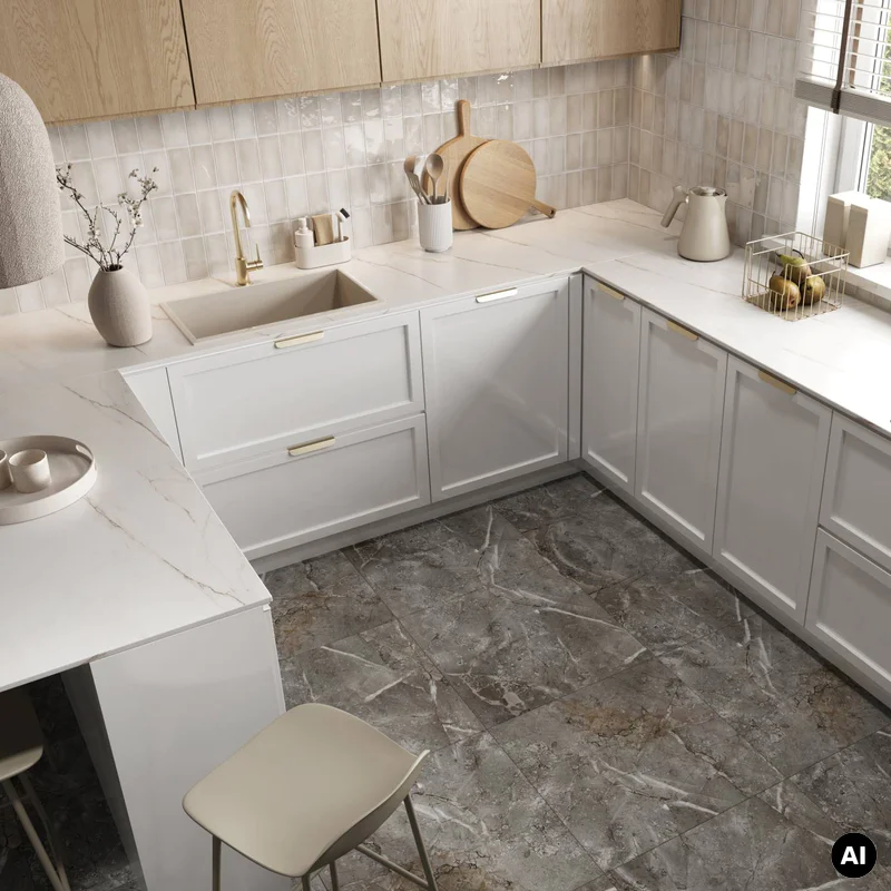 Panele winylowe SPC Marble Skin 60x60 Marmur Beżowy Kamień
