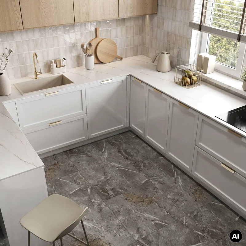 Panele winylowe SPC Marble Skin 60x60 Marmur Beżowy Kamień
