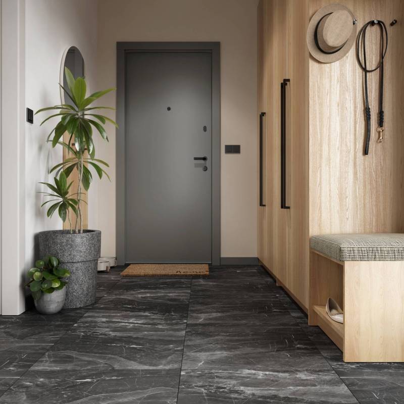 Panele winylowe SPC Dark Stone 60x60 Kamień Szary Ciemny Matowy 6067238 Klasa 33 5 mm