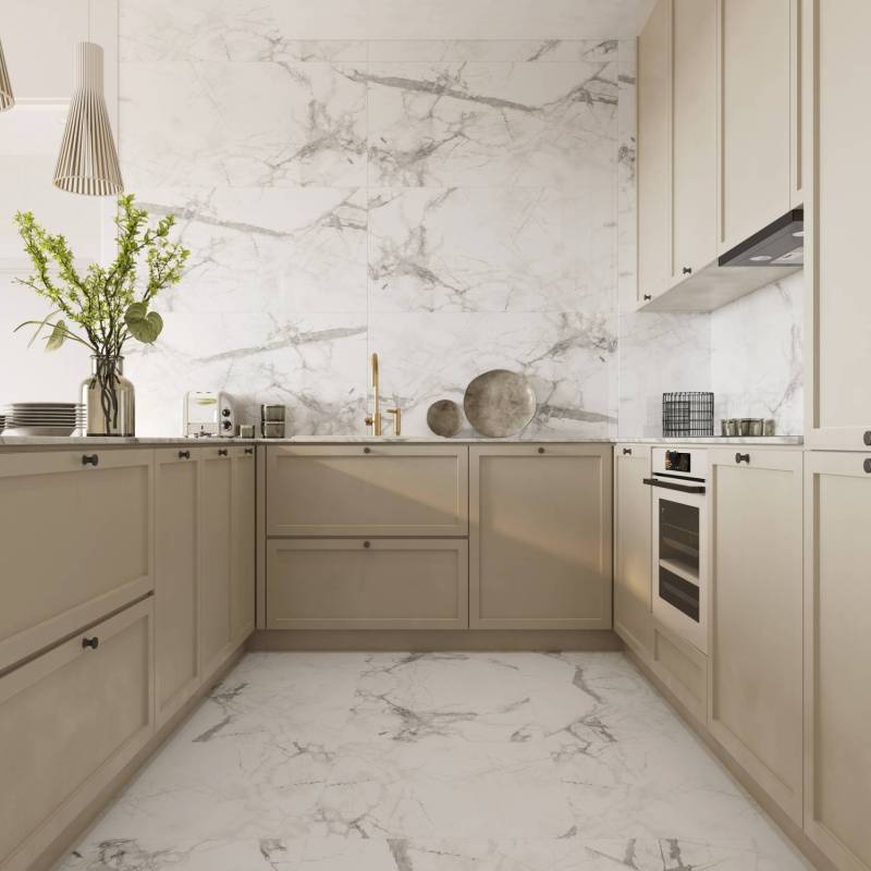 Panele winylowe SPC Calacatta Snow 60x60 Marmur Biały Kamień Matowy 6067239 Klasa 33 5 mm