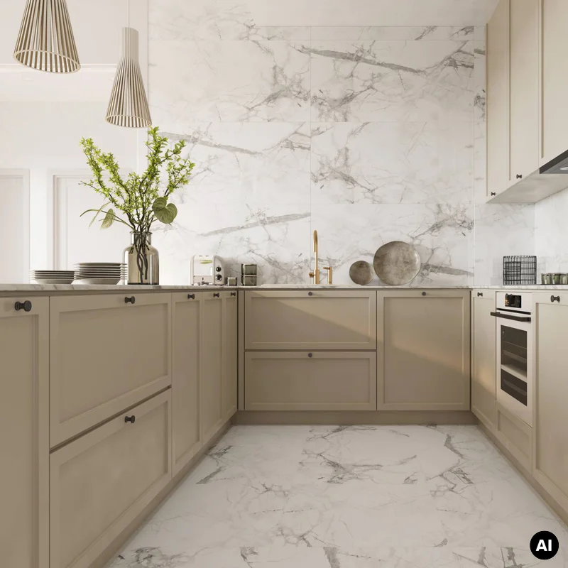Panele winylowe SPC Calacatta Snow 60x60 Marmur Biały Kamie