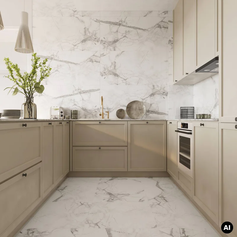 Panele winylowe SPC Calacatta Snow 60x60 Marmur Biały Kamie