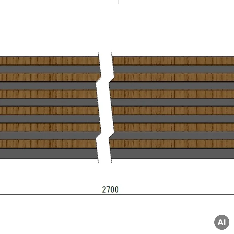 Lamele Panel lamelowy na filcu czarny mat 2700 x 308 mm, 536