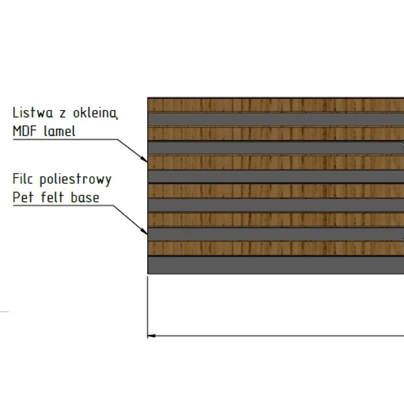 Lamele Panel lamelowy na filcu dąb sonoma 2700 x 308 mm, 53