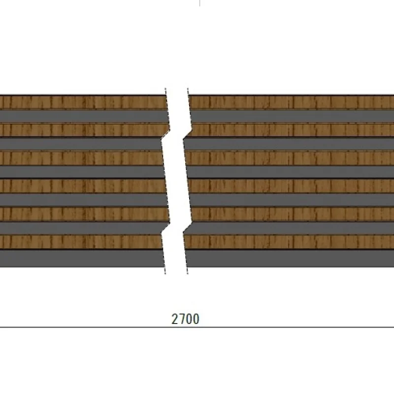 Lamele Panele lamelowe na filcu dąb ciemny 2700 x 308 mm, 5