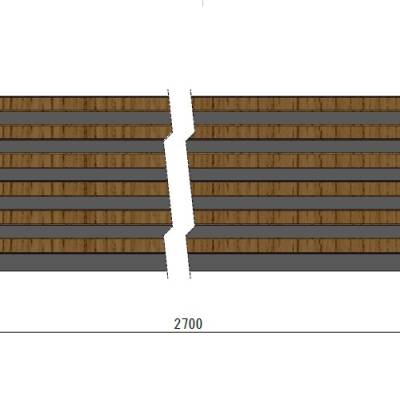 Lamele Panel lamelowy na filcu biały 2700 x 308 mm, 53615641105