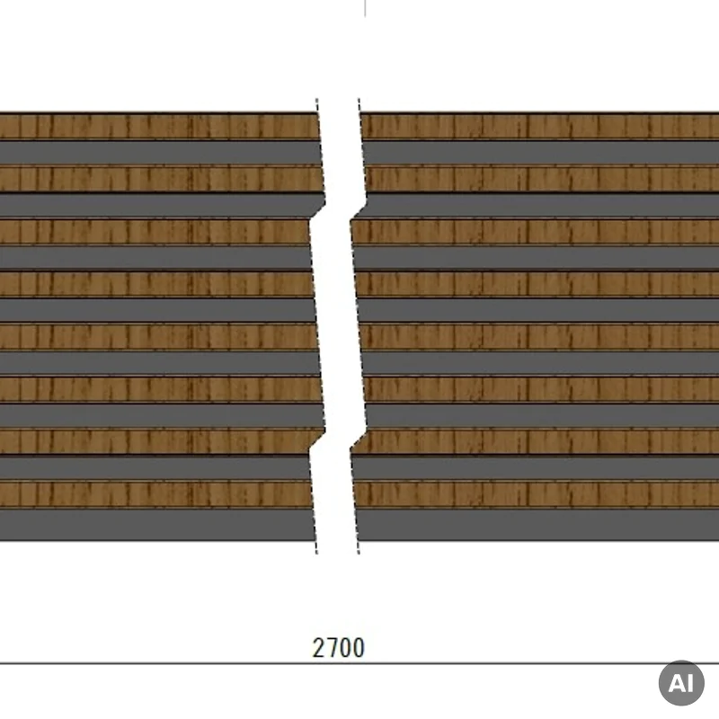 Lamele Panel lamelowy na filcu dąb ciemny 2700 x 408 mm, 53