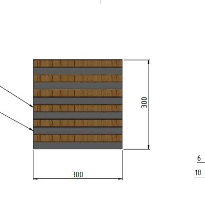 Lamele Panel lamelowy na filcu dąb ciemny 300 x 300 mm, 53615643104