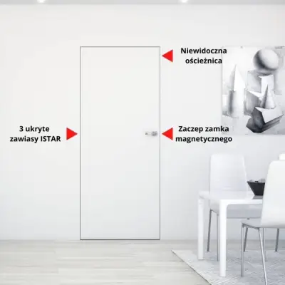 Ościeżnica aluminiowa Biała Sara Eco 2 przylgowa Prawa 80 3z, 5901316110641