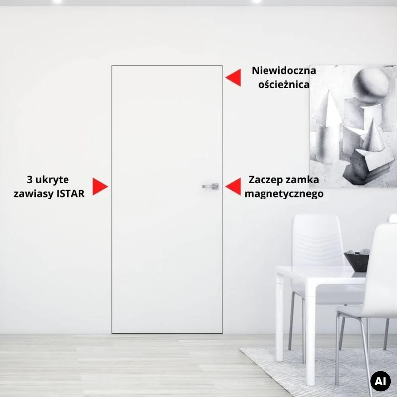 Ościeżnica aluminiowa Biała Sara Eco 2 przylgowa Prawa 90