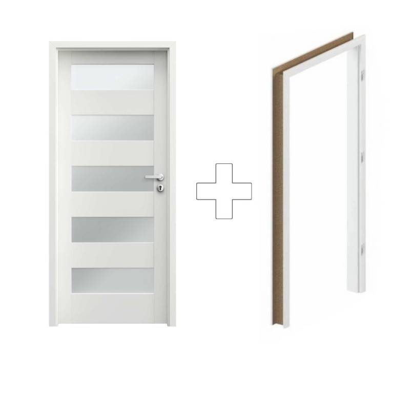 Komplet Drzwi + Ościeżnica Porta Trim Lite B.5 Lewe 80 Przylgowe, SPXTB50L08DBI0SZ3KA300