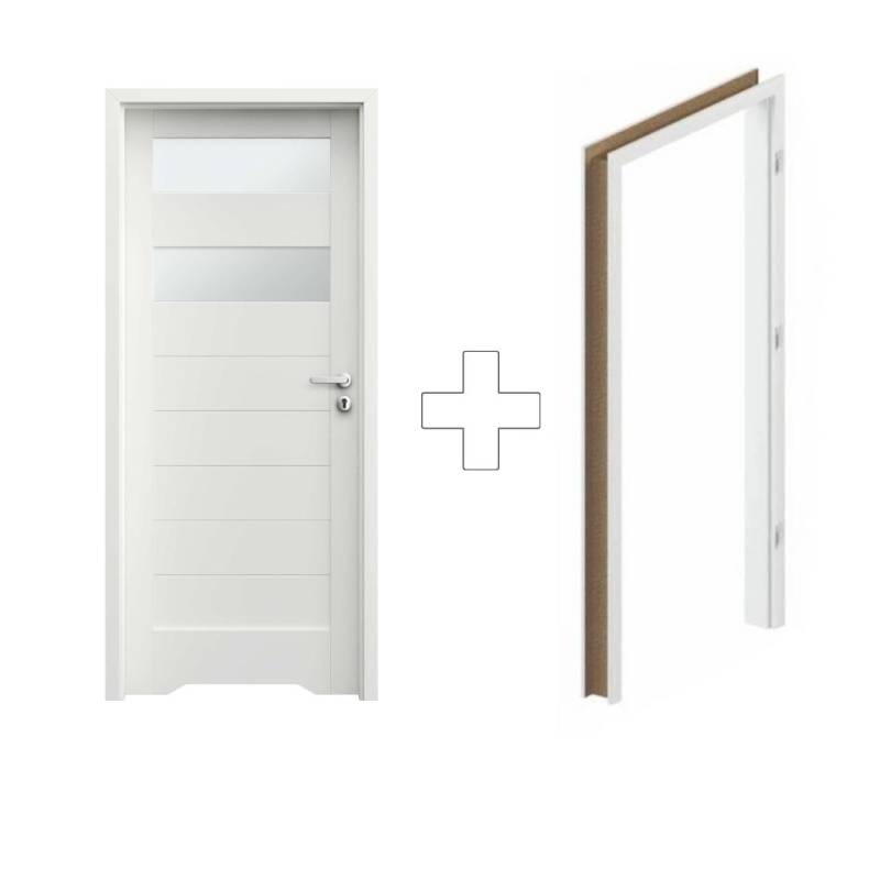 Komplet Drzwi + Ościeżnica Regulowana Porta Trim Lite B.2 Lewe 80 Przylgowe WC z podcięciem wentylacyjnym, SPXTB20L08DBIWSB3KA300