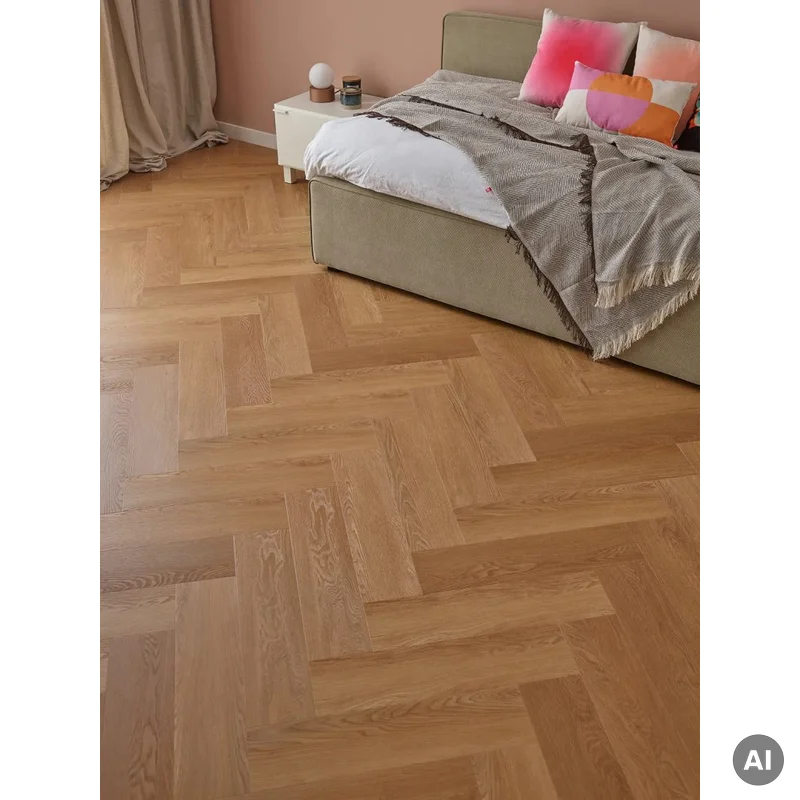 Panele winylowe SPC z podkładem Jodełka Dąb Montana Klasa