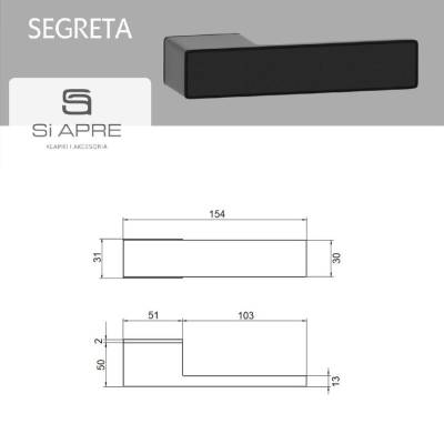 Klamka z ukrytym zamkiem Segreta Czarna, 5907609715142